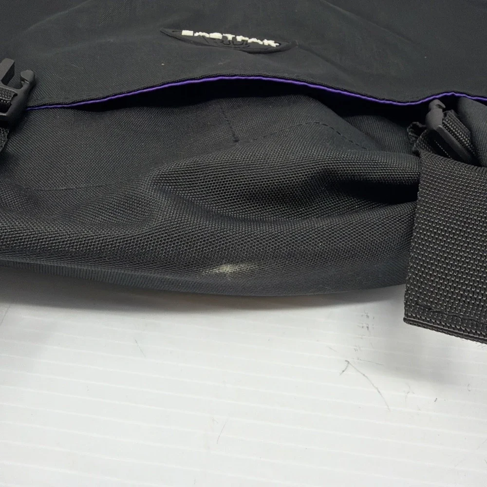 Vintage Eastpak Messenger Crossbody Laptop Bag Black Logo Made In USA Y2K 90s